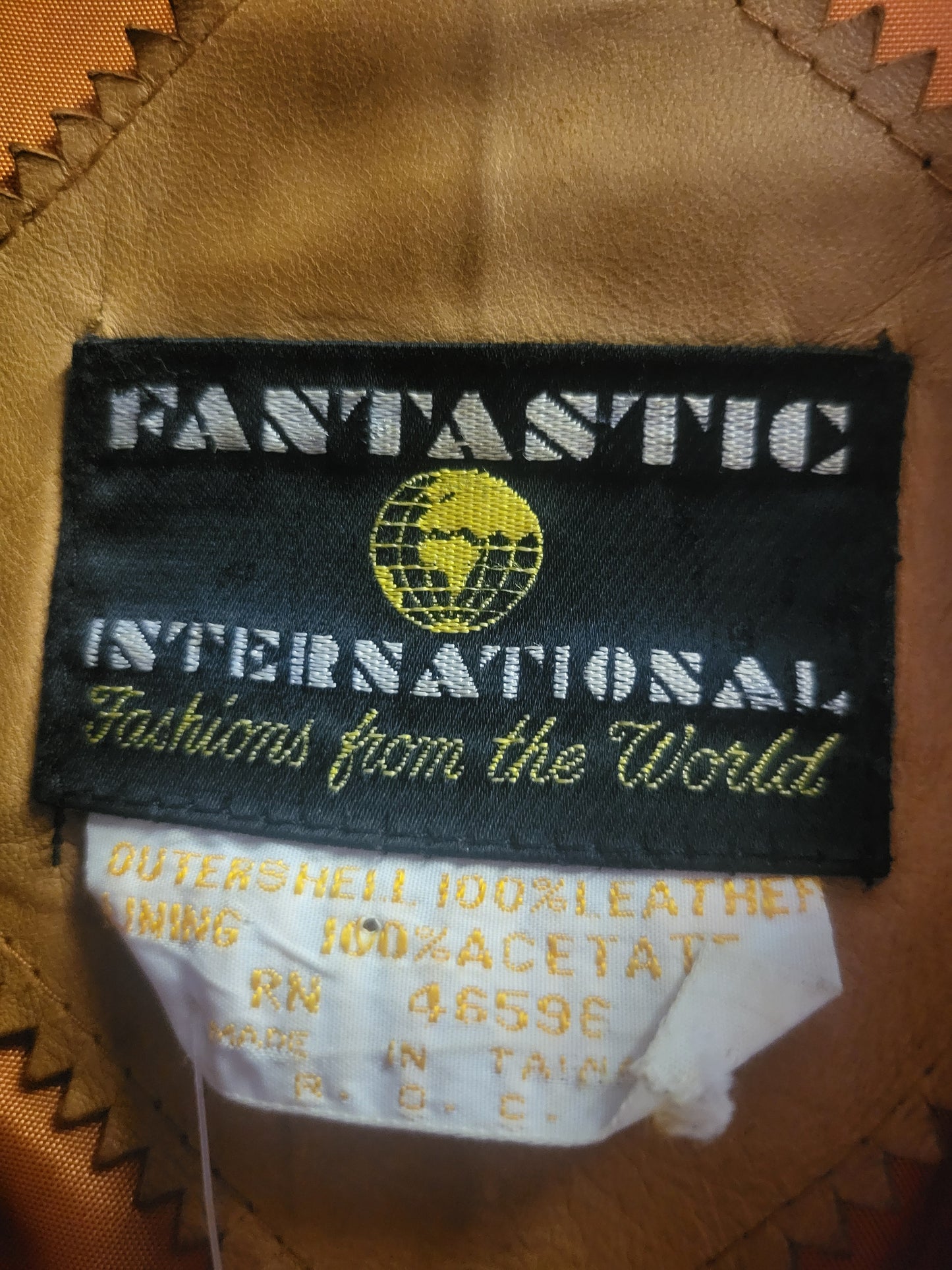 Vintage “Fantastic International” Brown Leather Jacket – Size 44