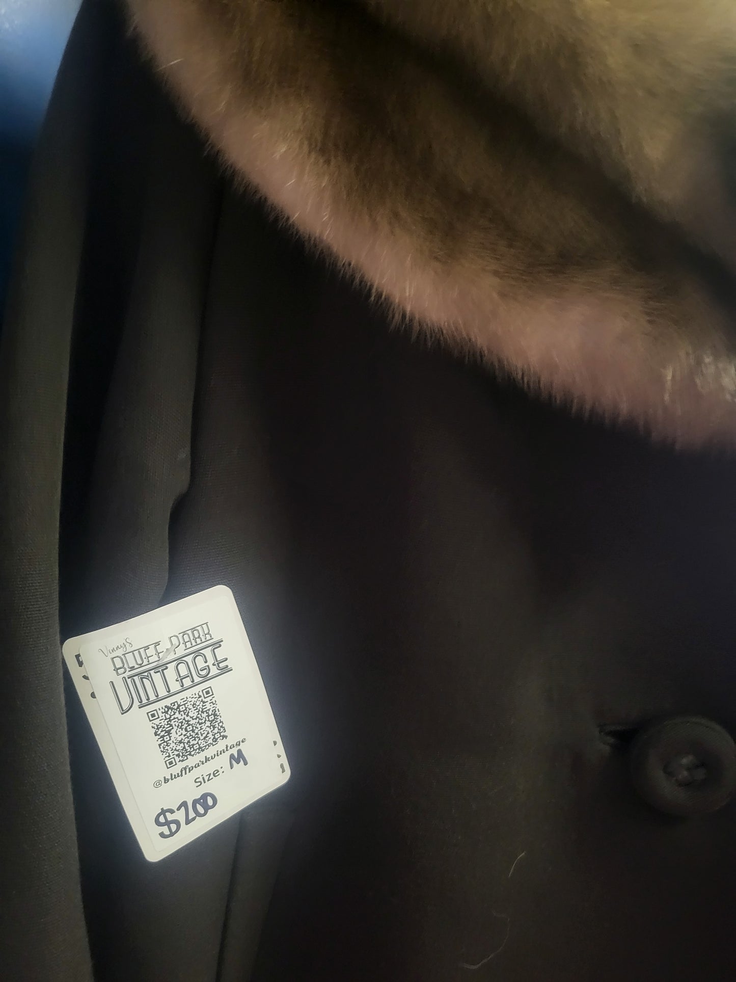 Brown Wool Triple Button Fur Trim Collar by "New Williams" Birmingham Alabama