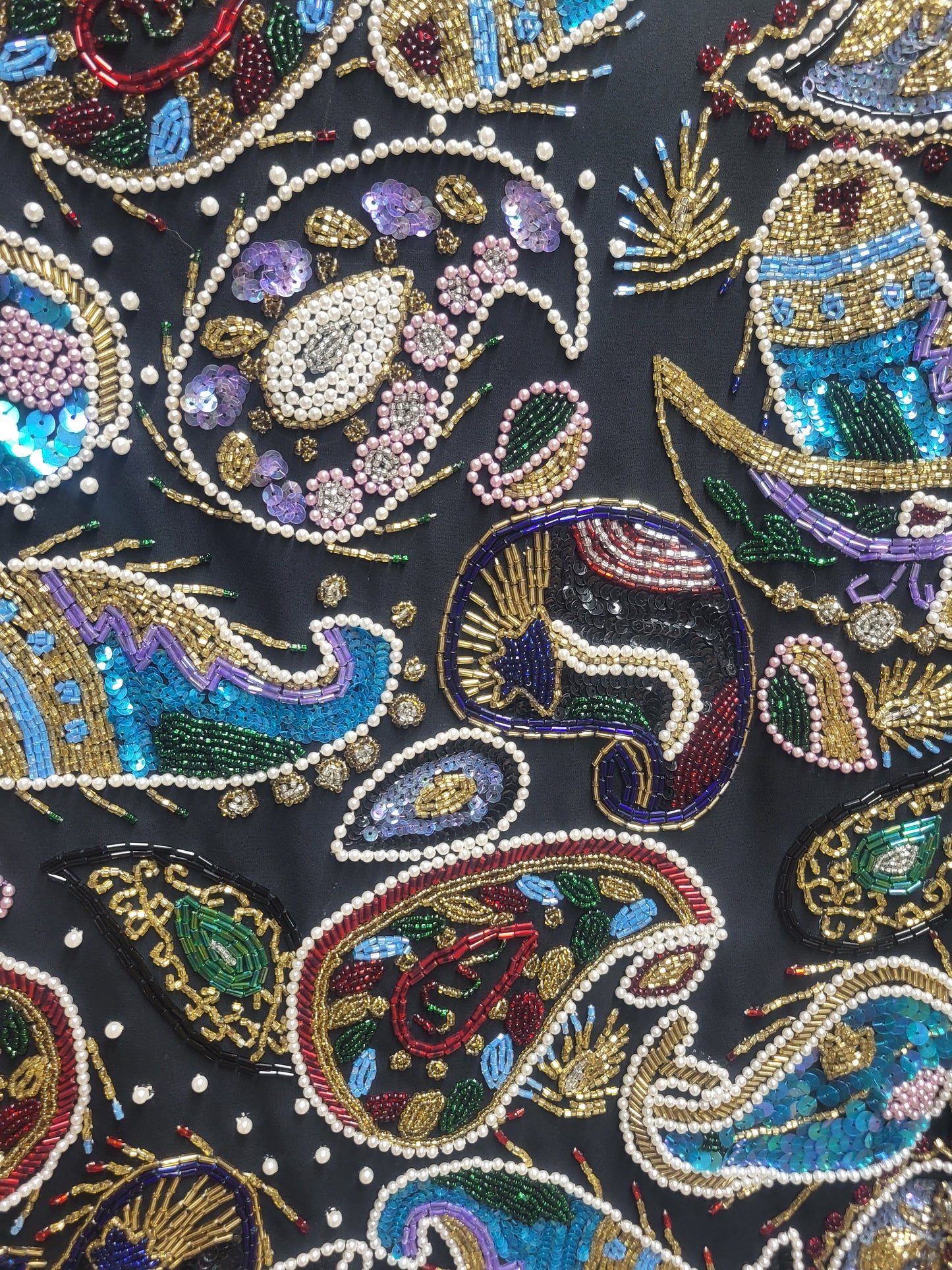 1970s "Jack Bryan" Cropped Haute Couture Beaded Sequin Blazer Jacket Size Small