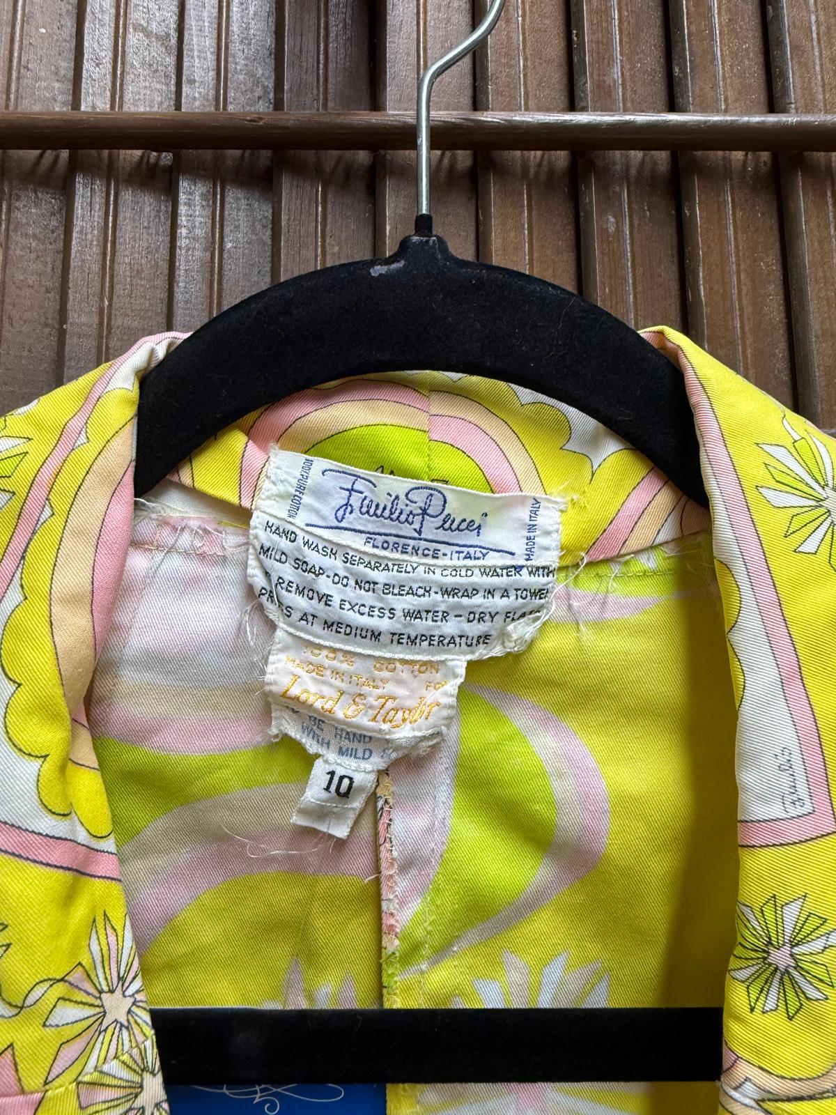 1970's "Emilio Pucci" Yellow Printed Italian Blazer Jacket