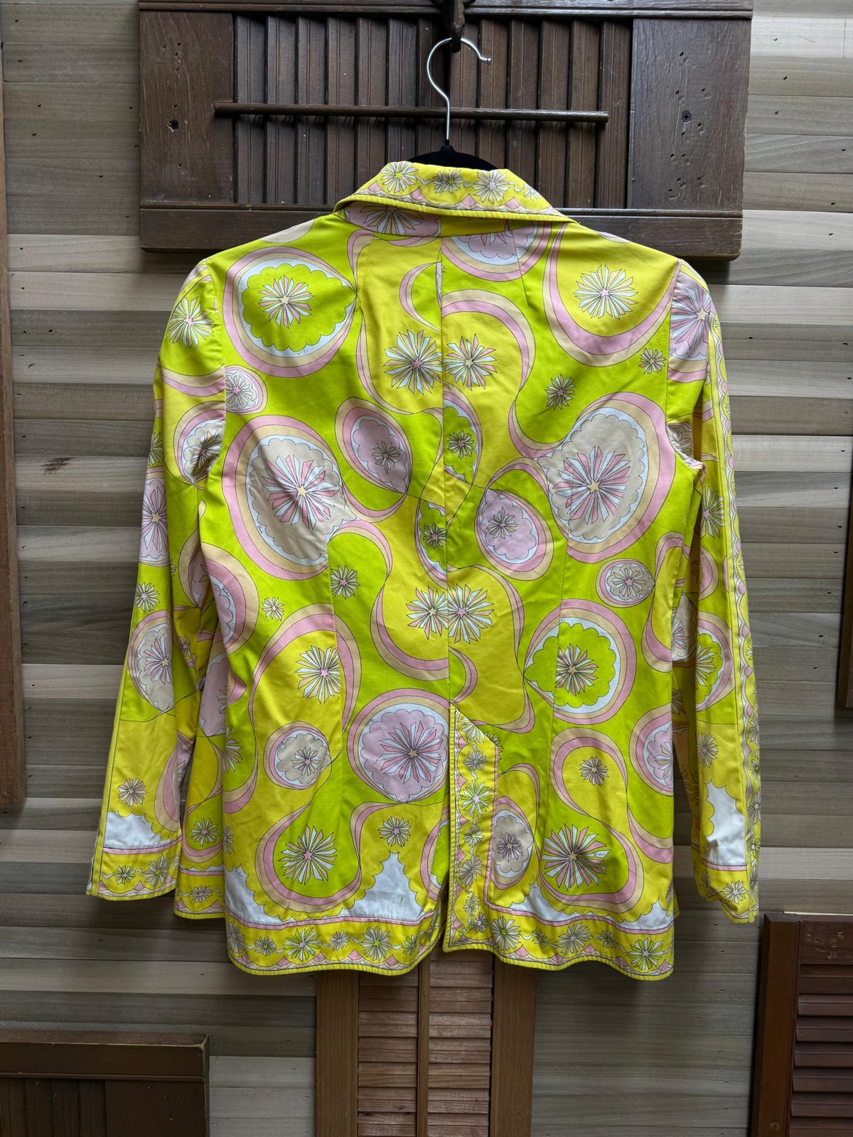 1970's "Emilio Pucci" Yellow Printed Italian Blazer Jacket