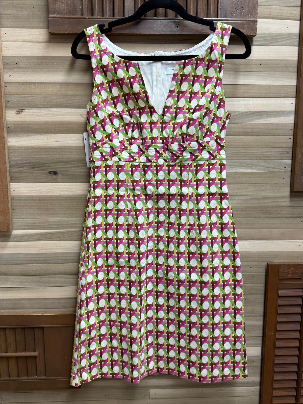 Y2K Trina Turk Sleeveless Multicolored Dress with Geometric Caning Pattern