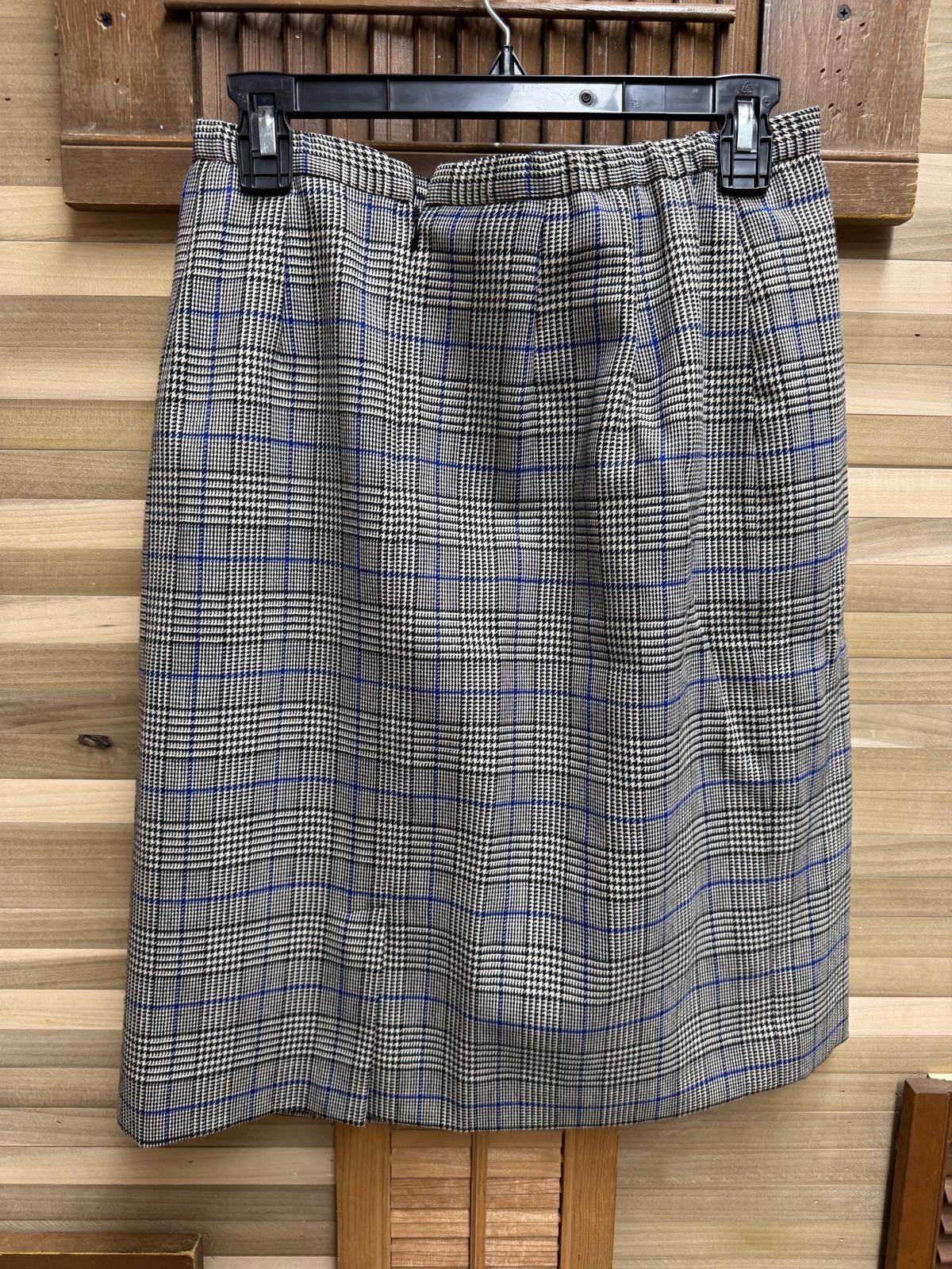 1980's Pendleton Fully Lined Pure Virgin Wool Plaid Blazer Skirt Suit Set Size 6