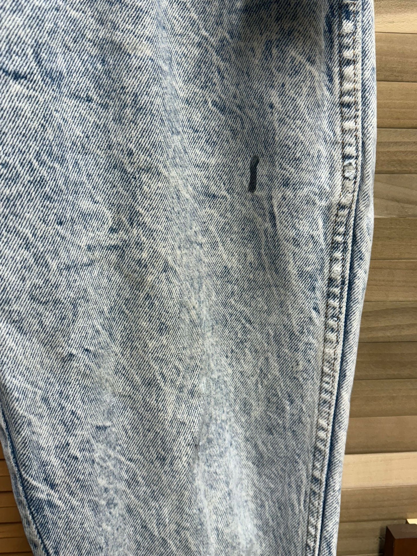 Acid Wash "Rustler" Light Blue Jeans, Straight Leg Denim Pants, Natural Waist Made in USA
