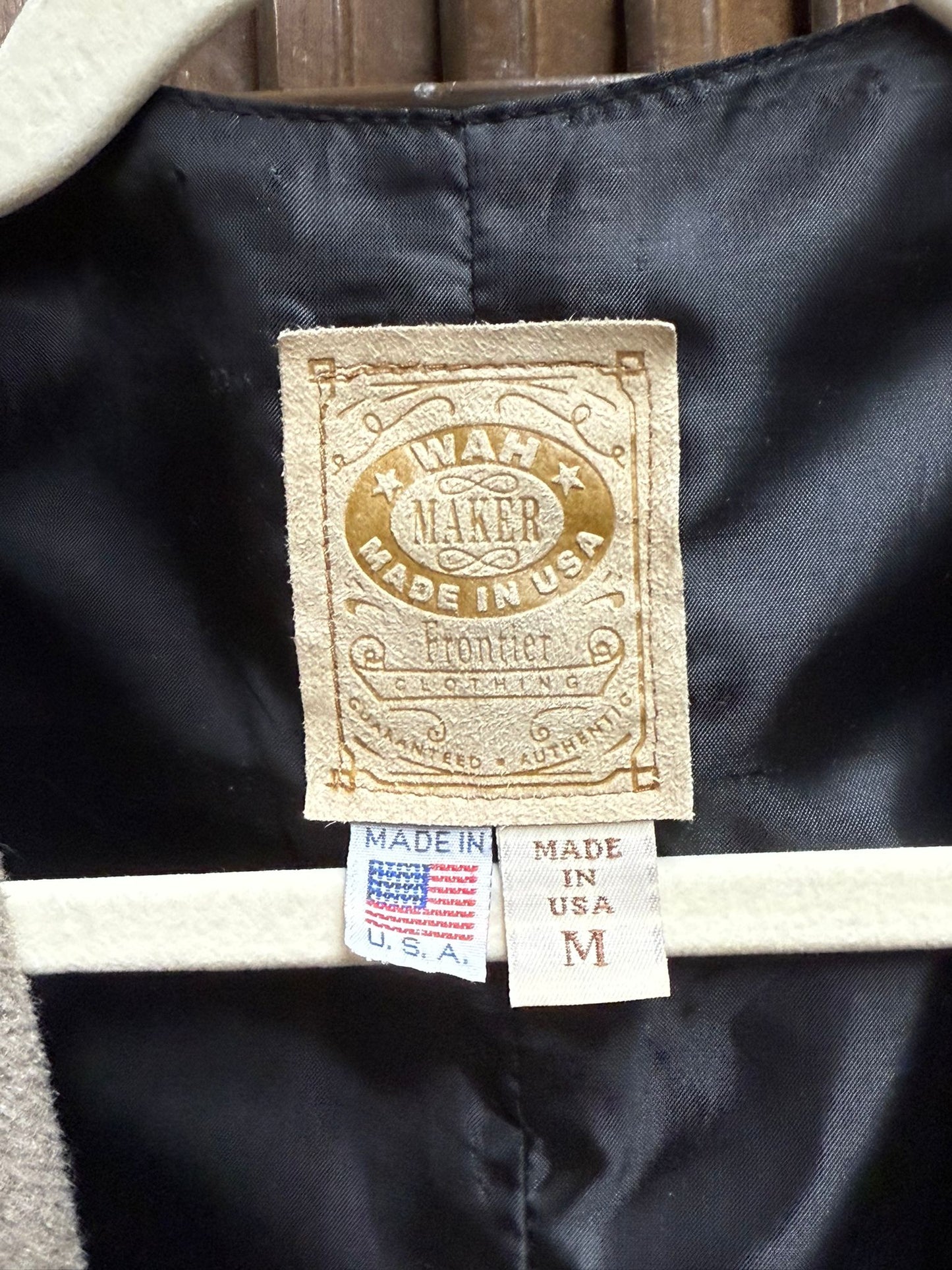 "WAH-Maker" Frontier Clothing 4 Pocketed Wool Vest Made in USA