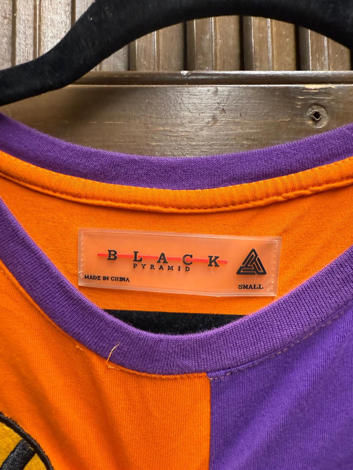 Black Pyramid Multicolor Color Block with Patches T-Shirt Size Small