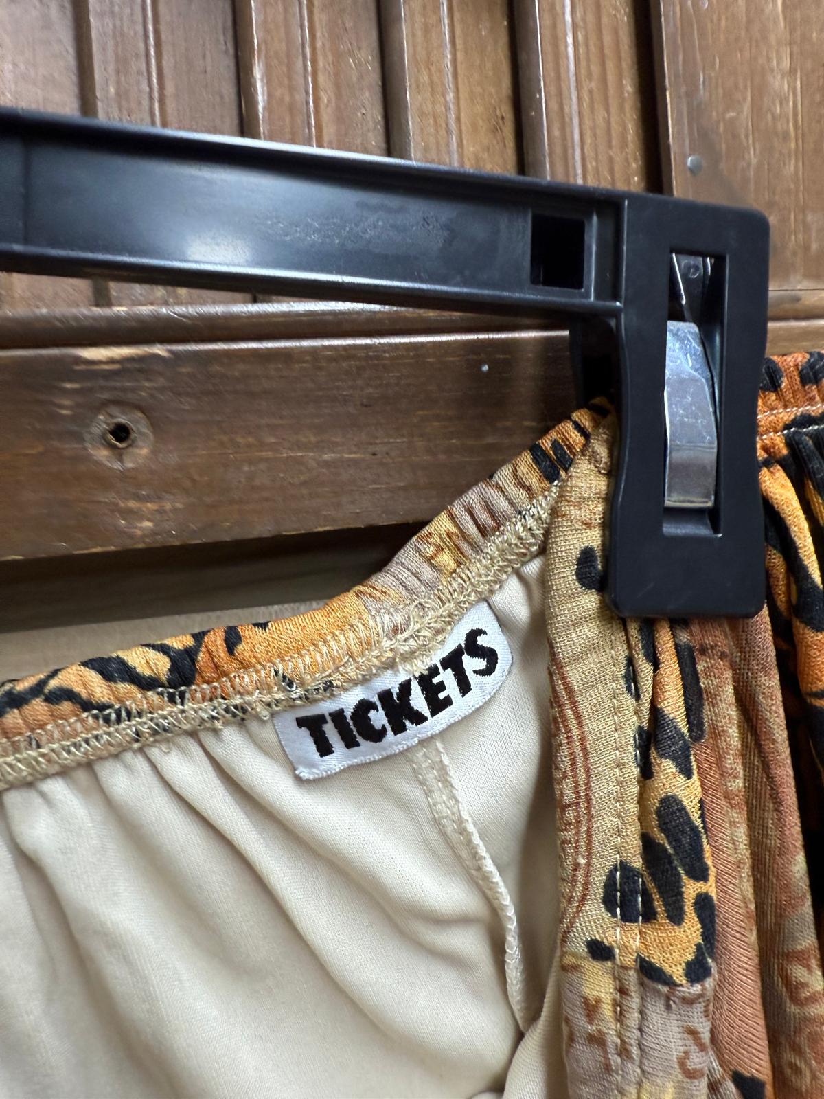 1980's "Tickets" BOHO Skirt with Leopard, Tiger, and Paisley Print - Size L