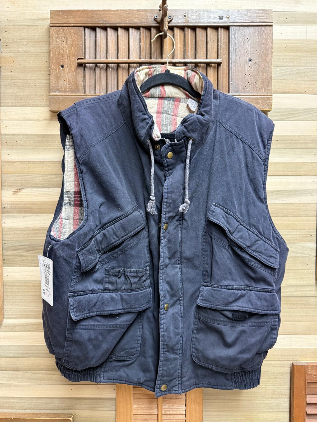 Blue 100% Cotton "Southern Classics" Vest Flannel Lined Insulated Size Large