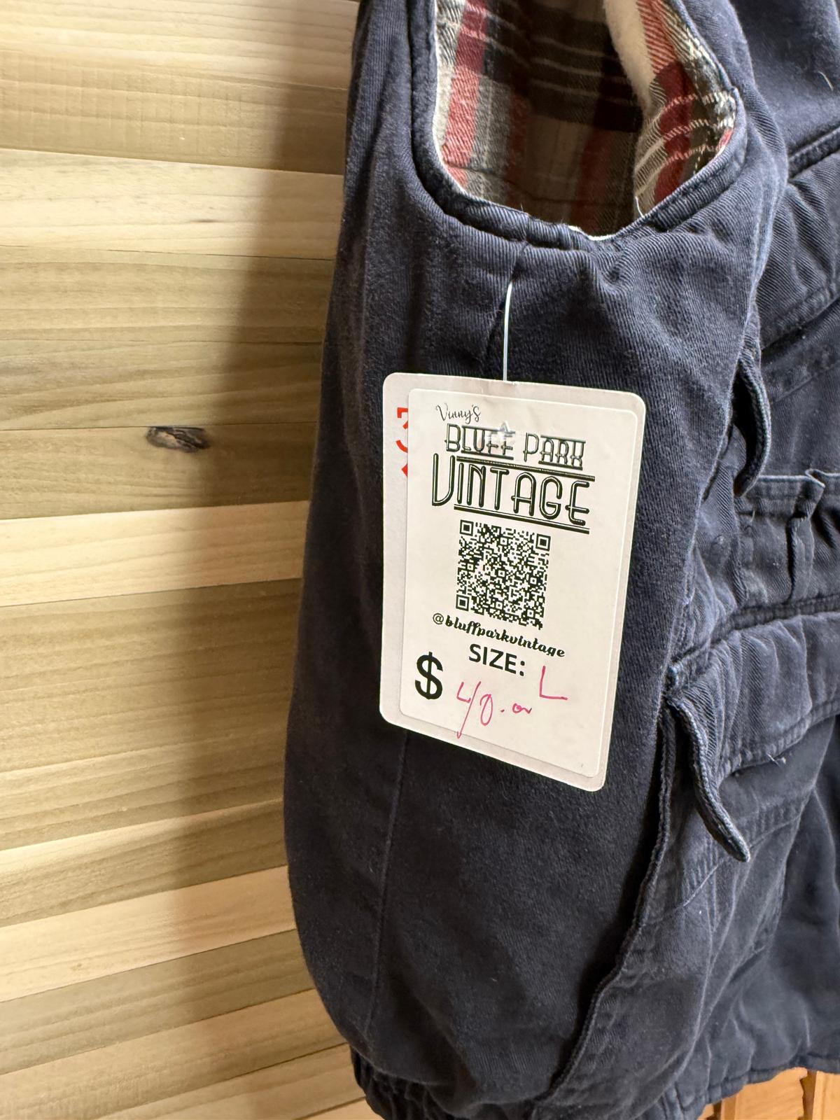 Blue 100% Cotton "Southern Classics" Vest Flannel Lined Insulated Size Large