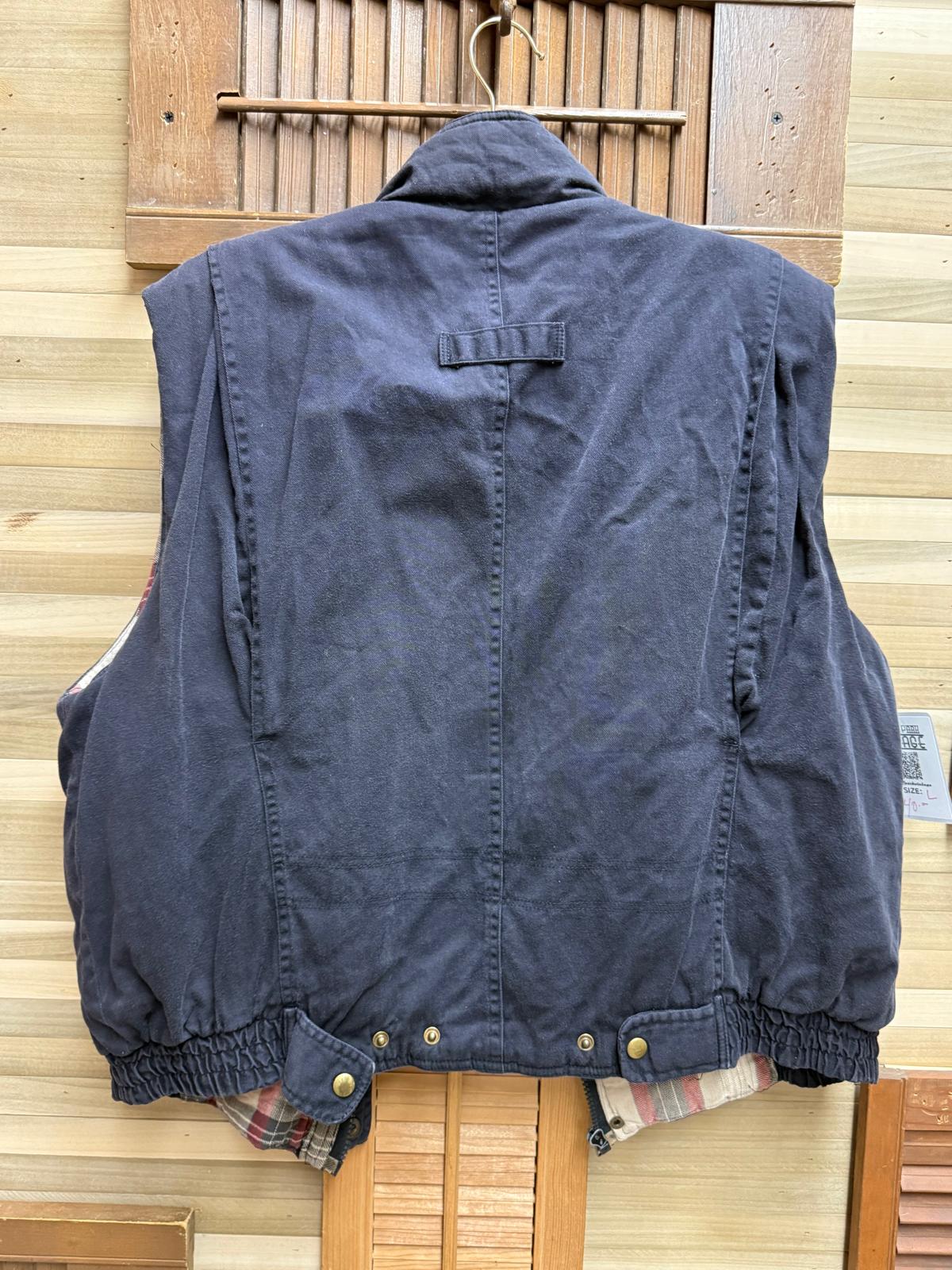 Blue 100% Cotton "Southern Classics" Vest Flannel Lined Insulated Size Large