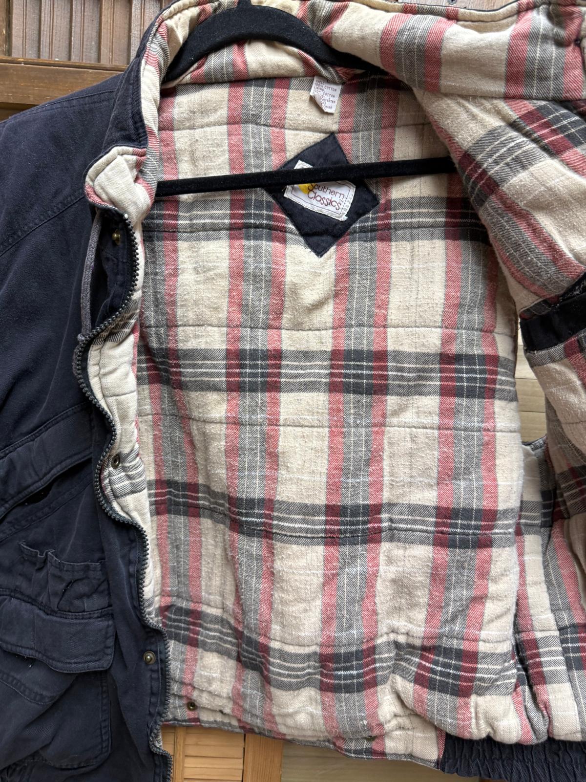 Blue 100% Cotton "Southern Classics" Vest Flannel Lined Insulated Size Large