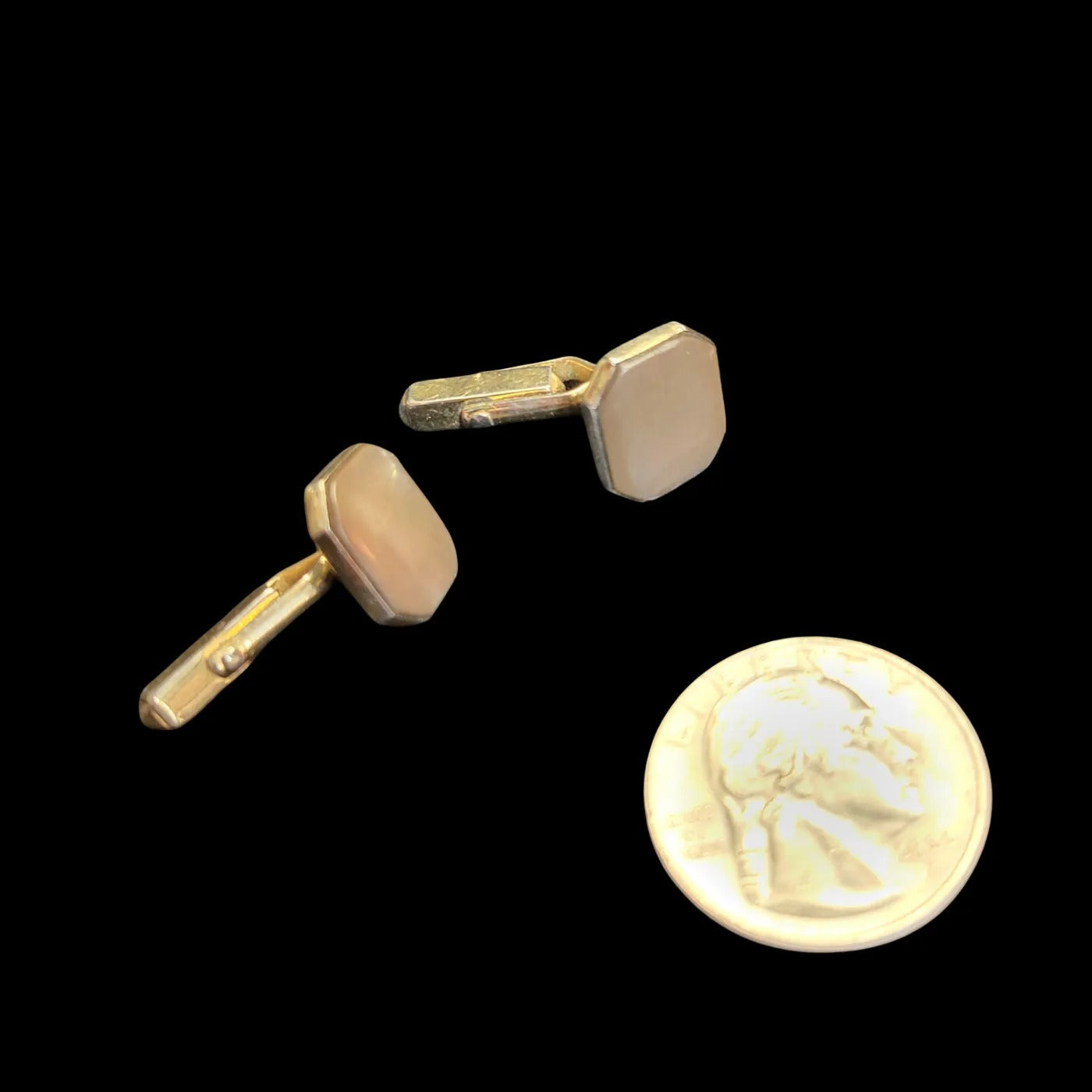 1940's Swank Mother of Pearl on Gold Cufflinks