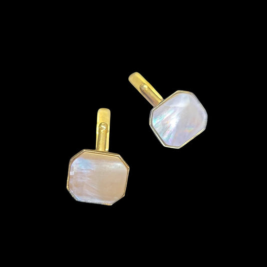 1940's Swank Mother of Pearl on Gold Cufflinks