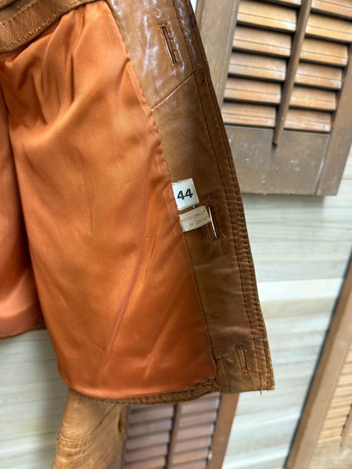 Vintage “Fantastic International” Brown Leather Jacket – Size 44