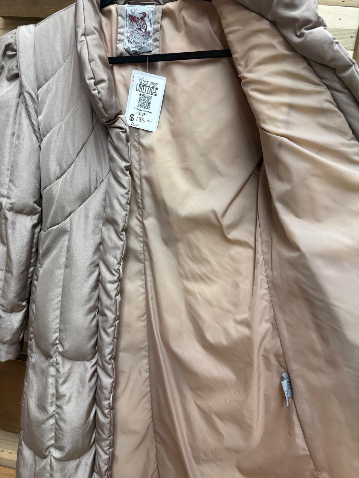 Quilted "The Waters Edge" Gray Down Trench Coat