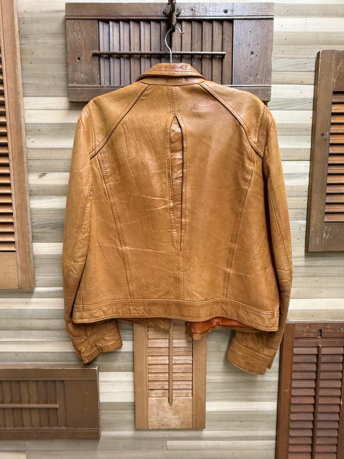 Vintage “Fantastic International” Brown Leather Jacket – Size 44
