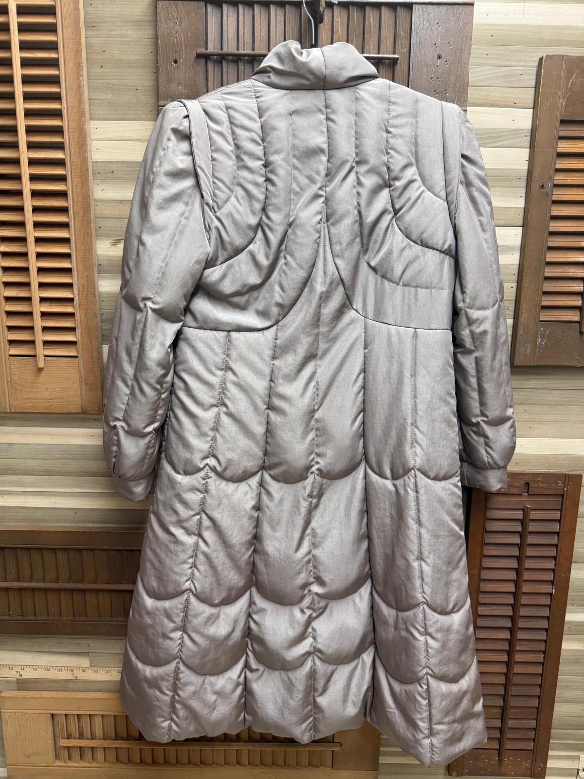 Quilted "The Waters Edge" Gray Down Trench Coat