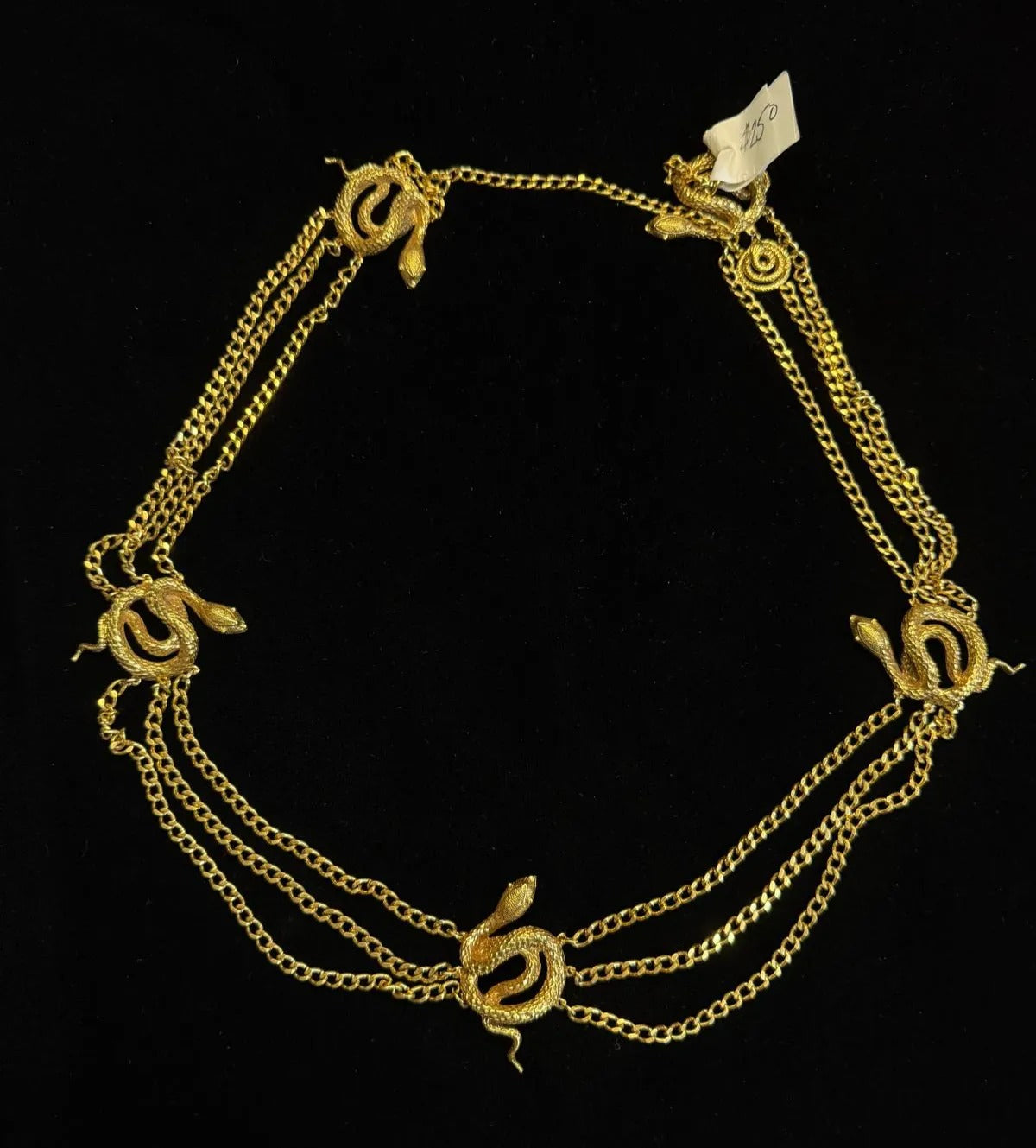 Mid-Century Snake Necklace or Belt Multi-Strand Statement Piece 32 inches