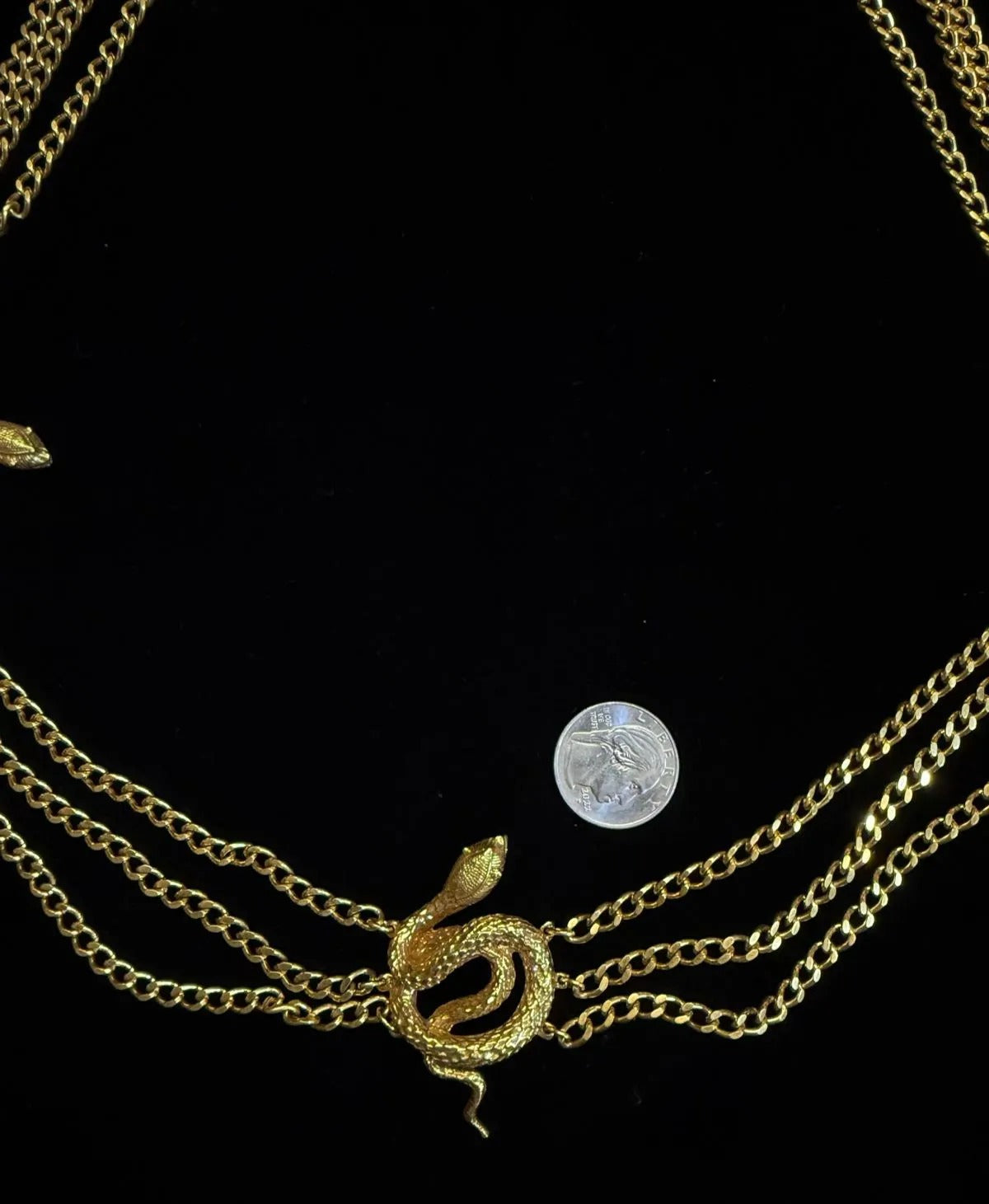 Mid-Century Snake Necklace or Belt Multi-Strand Statement Piece 32 inches