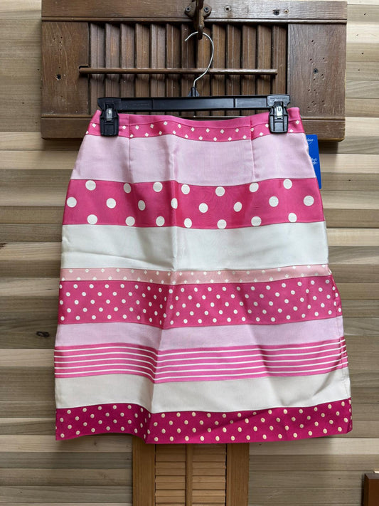 1990's "J. Mclaughlin" Ribbon Skirt Pink and White Polka Dots Size 4 Made in USA