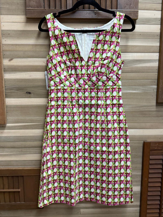 Y2K Trina Turk Sleeveless Multicolored Dress with Geometric Caning Pattern