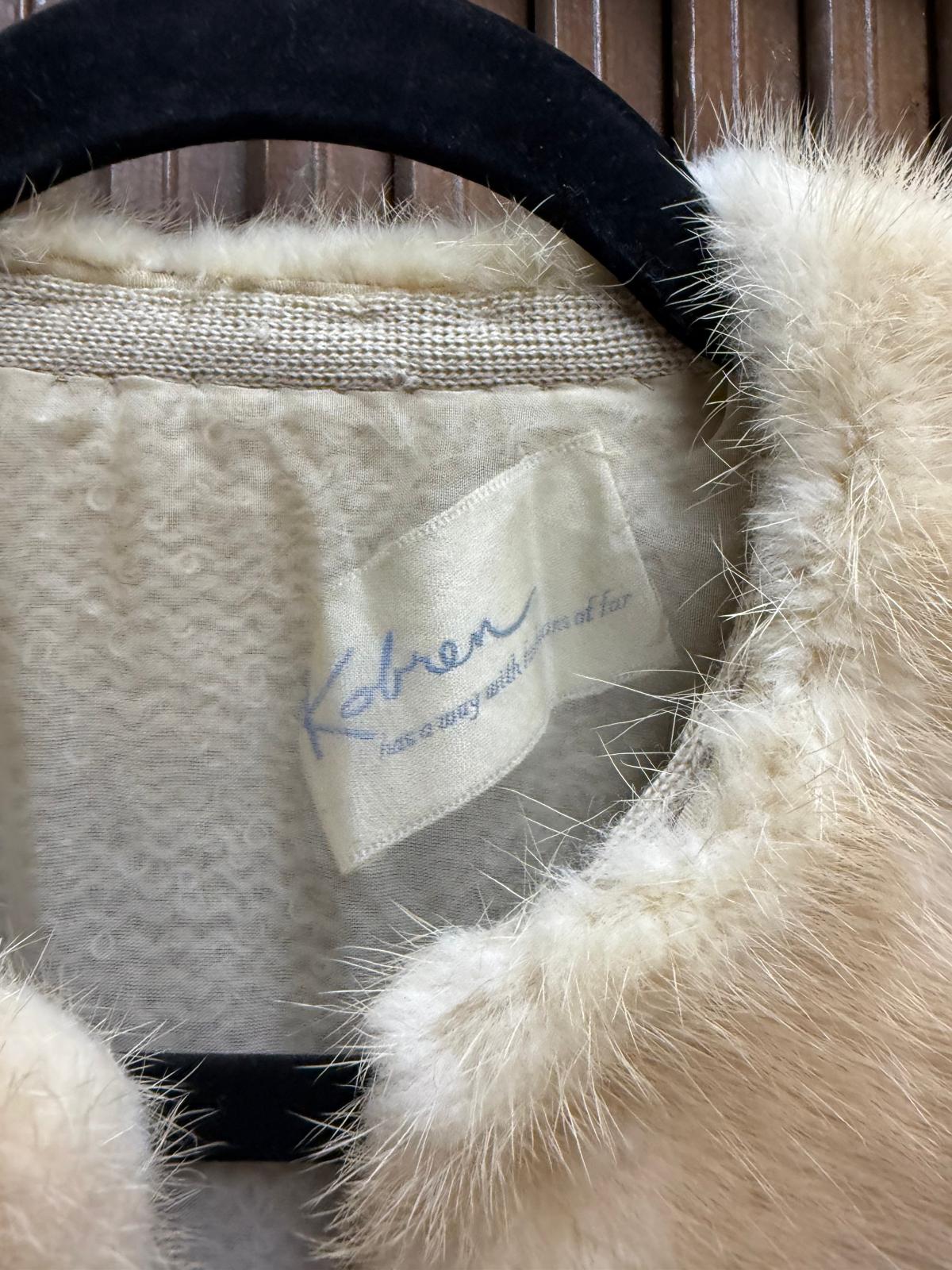 "Kobren" Knit Lined Coat with Fur Collar and Front