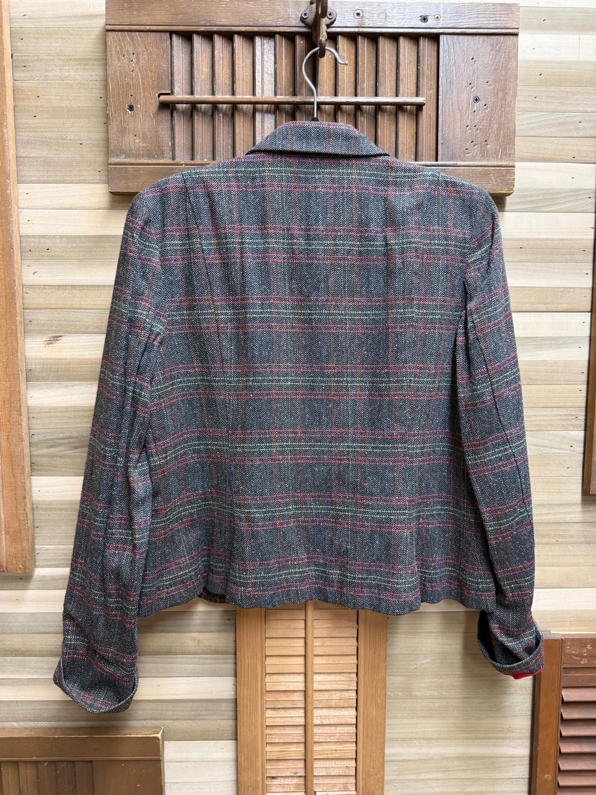 1990's Liz Claiborne Gray Plaid Pants (Tabitha pants size 10) Suit Set - Blazer w/Pockets Size 4