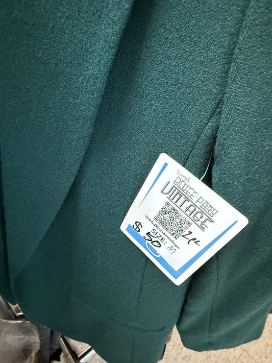 1980's Pendleton Fully Lined Pure Virgin Wool Aquamarine Blazer Skirt Suit Set Size M