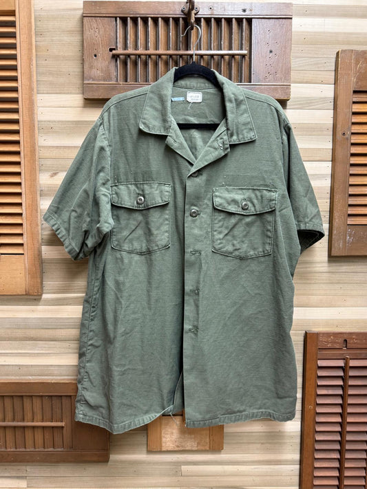 1970's OG-107 Fatigue Button Up Shirt - Vietnam War (Army Green) Army Short Sleeve