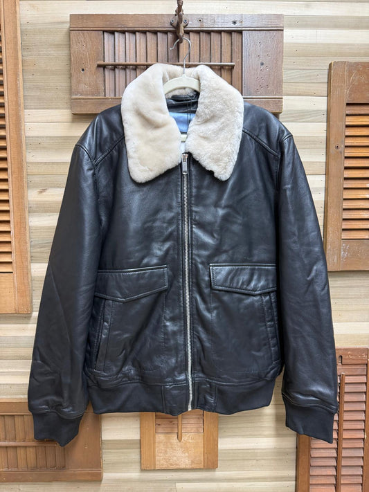 Genuine Pakistan Leather Black Flight Bomber Jacket