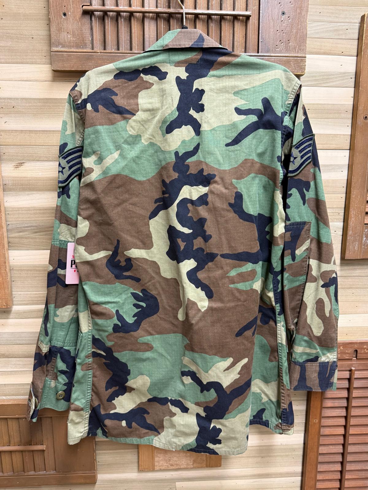 Genuine United States Air Force Dress Uniform (BDU) Woodland Camo Top with Patches - SMITH
