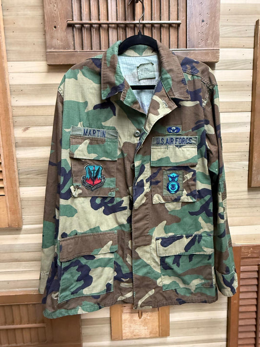 Genuine United States Air Force Dress Uniform (BDU) Woodland Camo Top with Patches