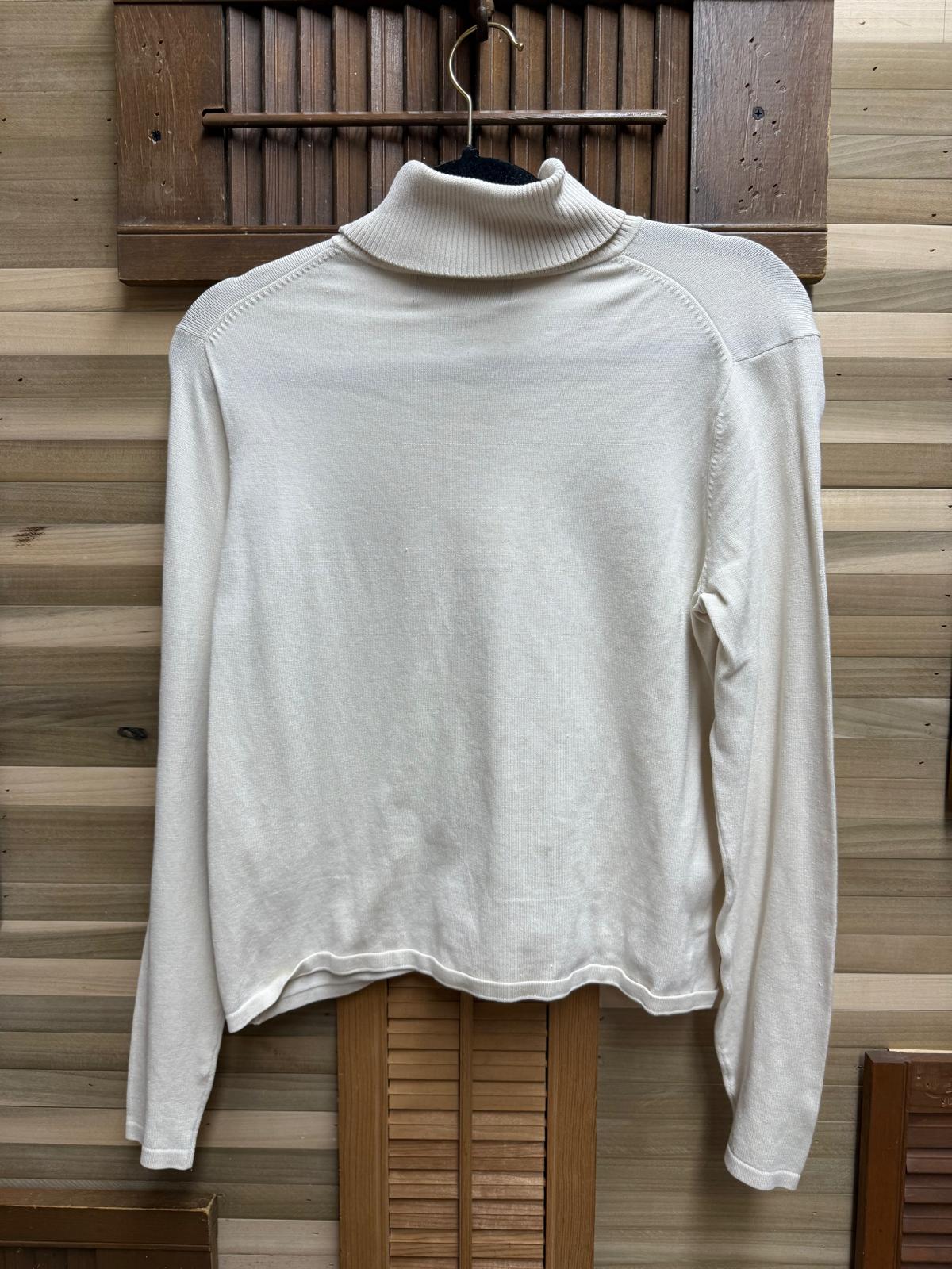 Cream Parisian Signature Petite Turtle Neck Silk Blend Size PM