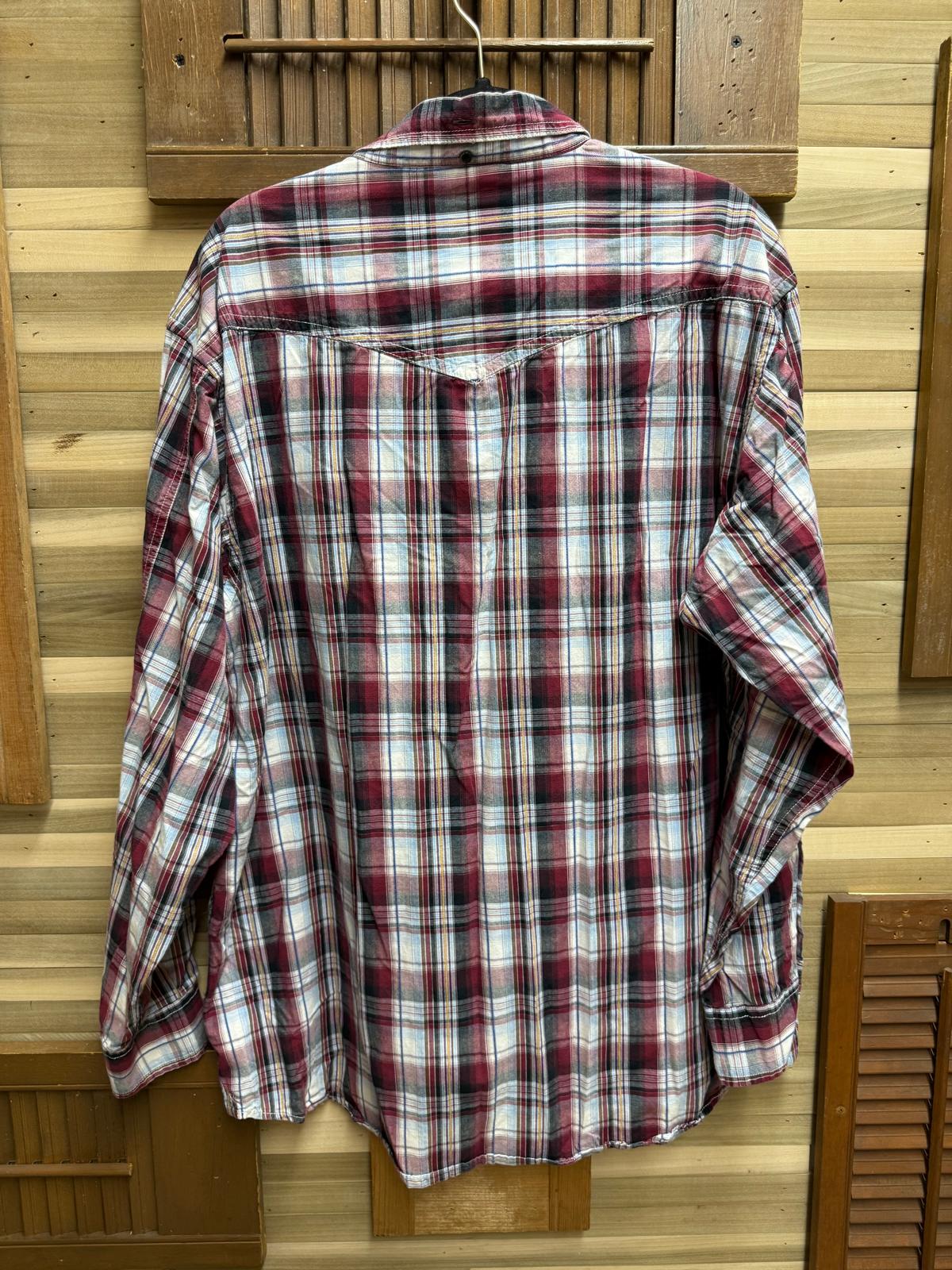 Redhead Snapback Long Sleeve Flannel Plaid Shirt Size XL