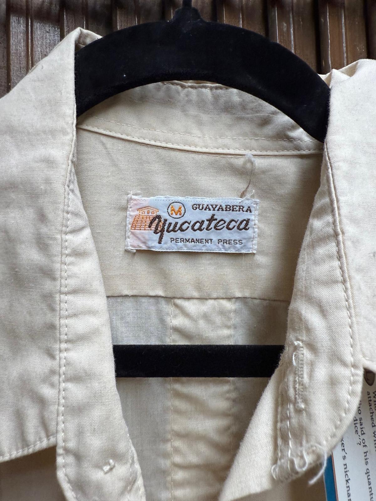 "Guayabera Yucateca" Cuban Style 4 Pocket Shirt Men's L