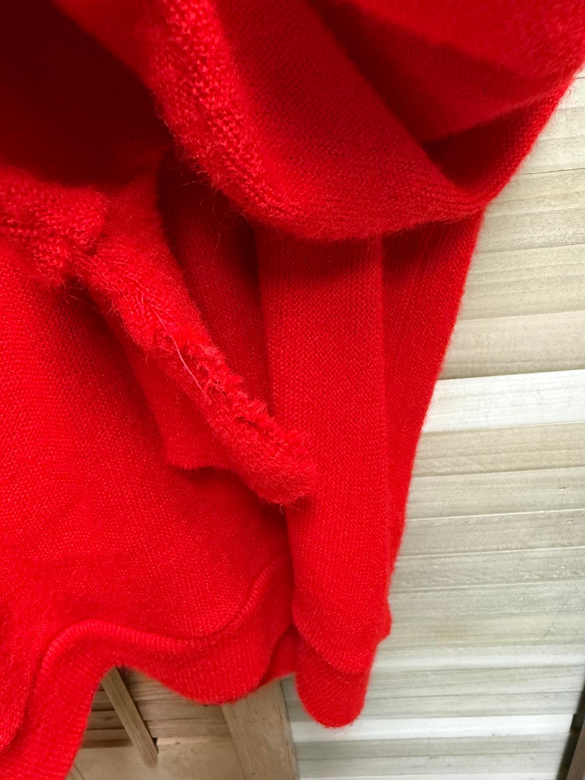 1980s Red IZOD Lacoste Knitted Buttoned Cardigan Sweater Made In USA Size XL