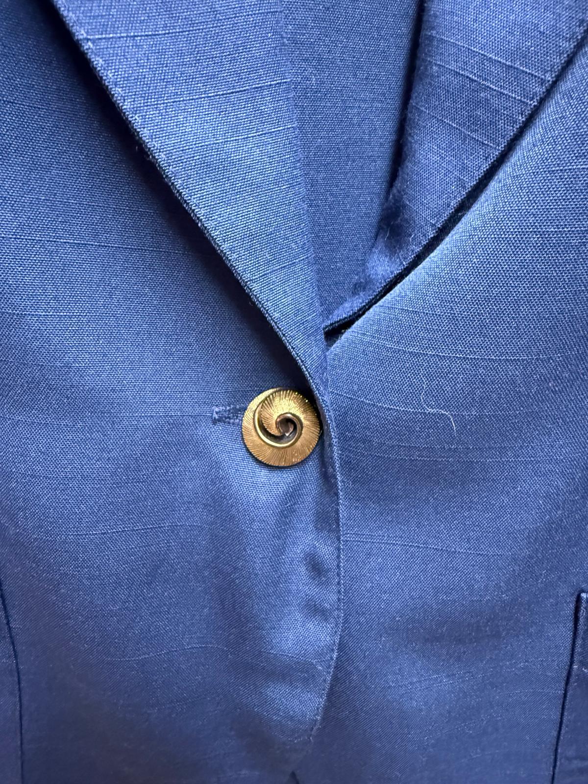 1980's Blue "Requirements" One Button Blazer Size 16 Made in USA