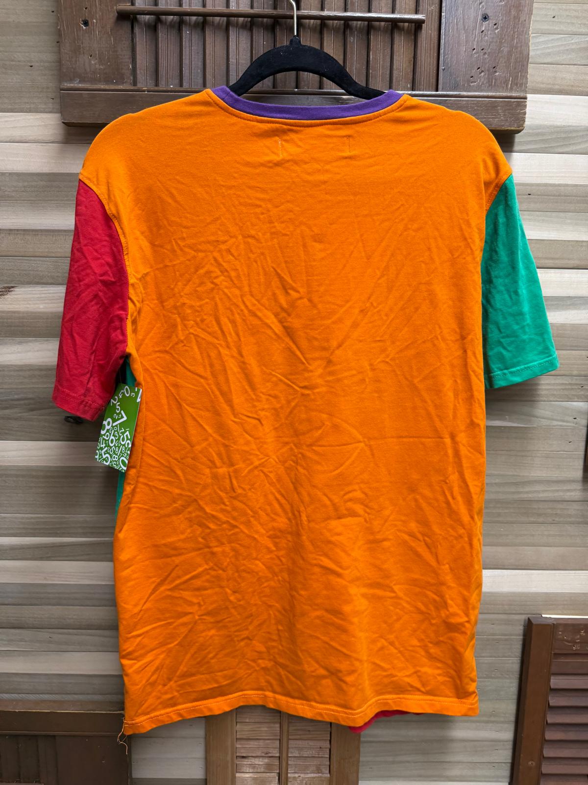 Black Pyramid Multicolor Color Block with Patches T-Shirt Size Small