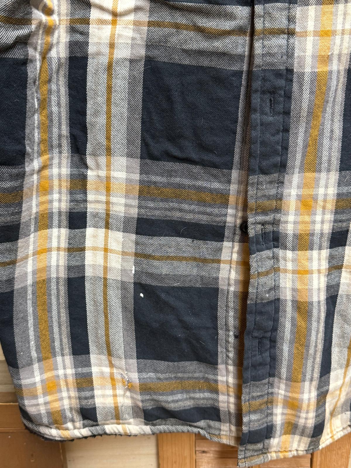 Levi’s Flannel Button Down Plaid Blue, Yellow, White Shirt Size M