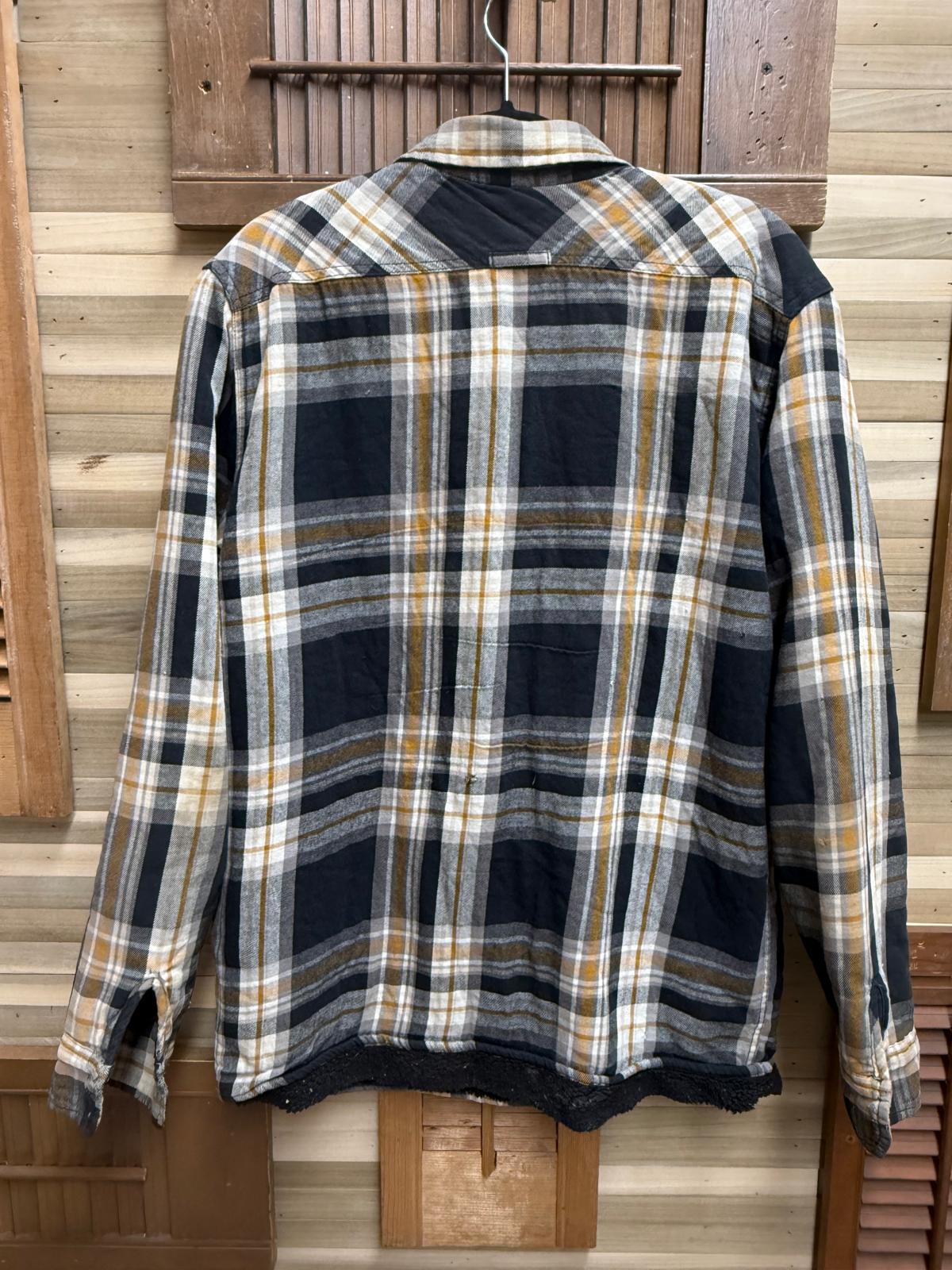 Levi’s Flannel Button Down Plaid Blue, Yellow, White Shirt Size M