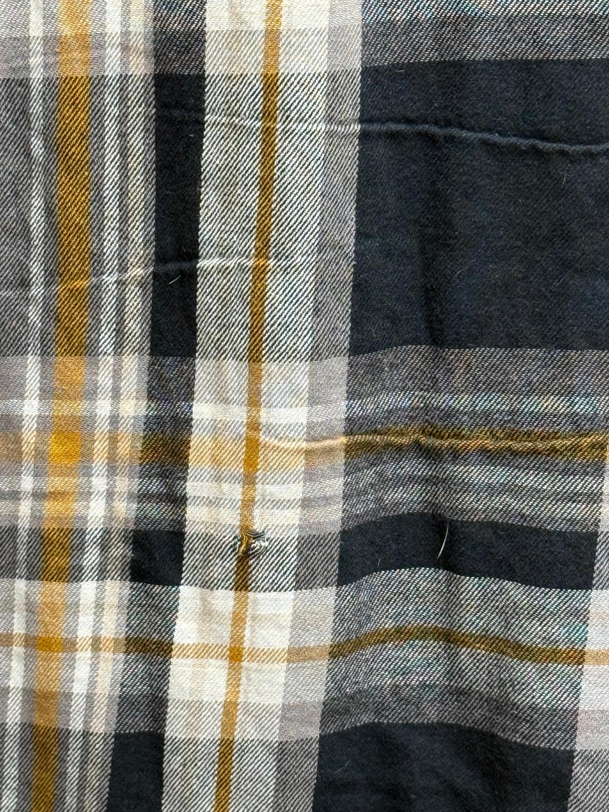 Levi’s Flannel Button Down Plaid Blue, Yellow, White Shirt Size M