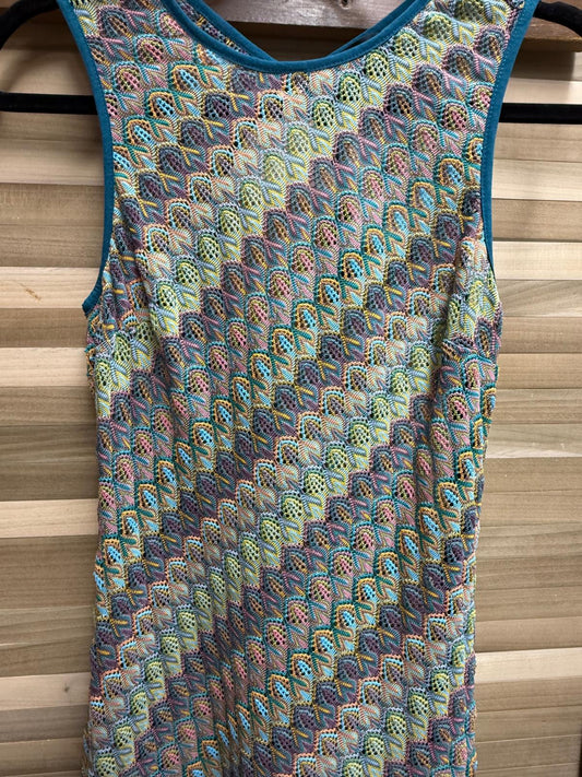 Colorful Donna Morgan Sleeveless Crochet Maxi Boho Gypsy Dress Size 4