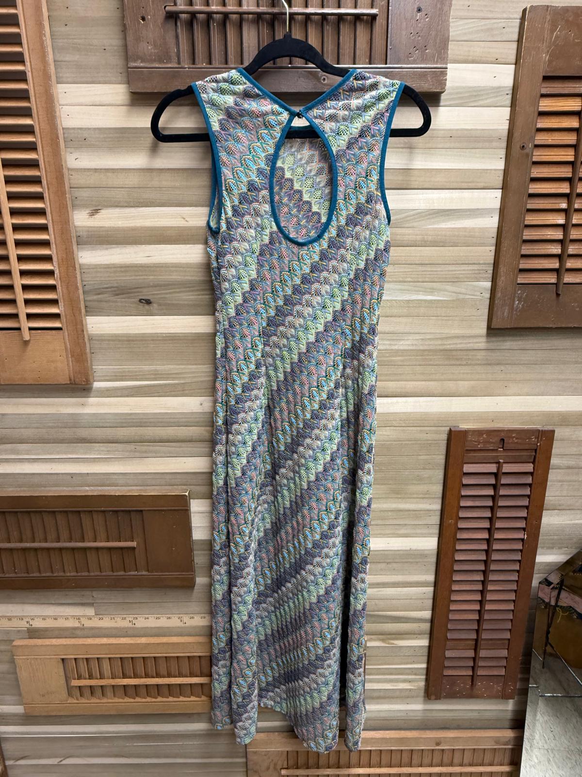 Colorful Donna Morgan Sleeveless Crochet Maxi Boho Gypsy Dress Size 4