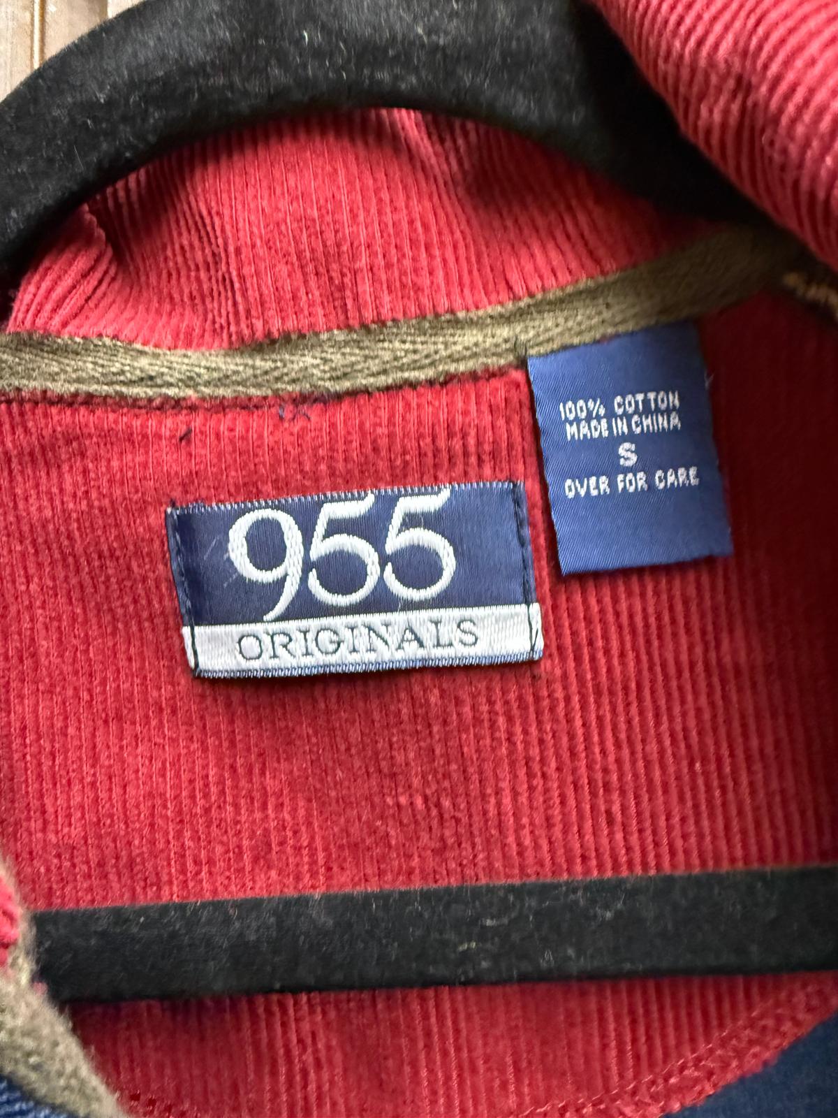 1990's "955 Originals" Full Zip Front Blue Colorblock 100% Cotton Fleece
