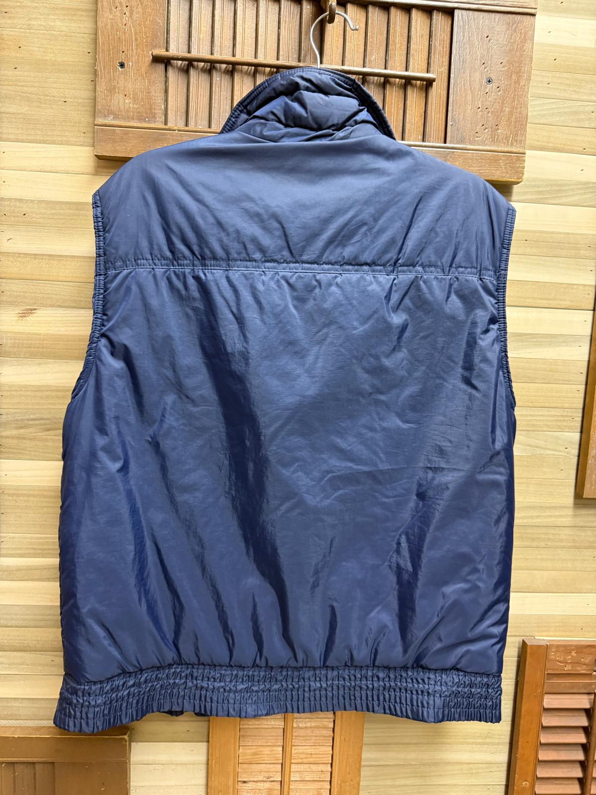 Vintage Sovereign Blue Full Zip Puffer Vest with Pockets Size M