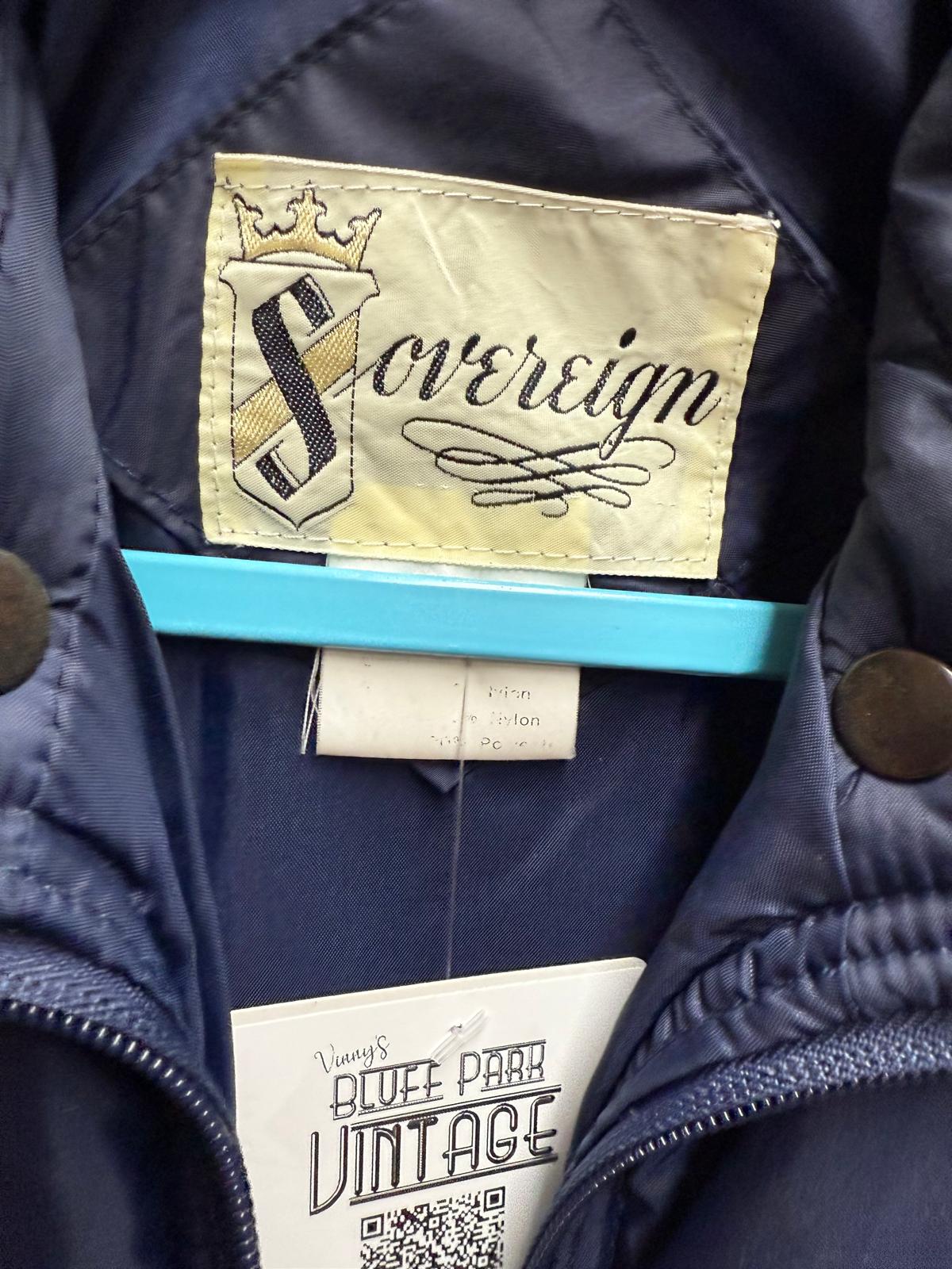 Vintage Sovereign Blue Full Zip Puffer Vest with Pockets Size M