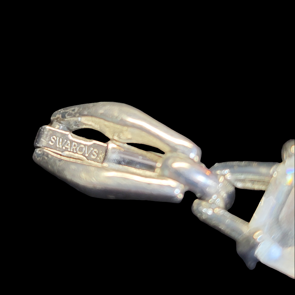1980's Swarovski Signed & Swan Mark Emerald Cut Crystal 7.5” Bracelet